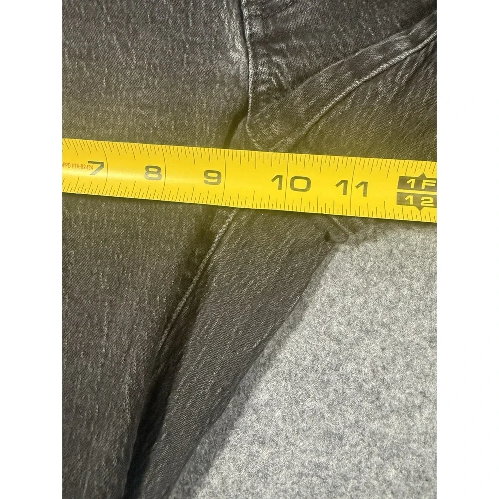 Madewell Black Faded Denim Jeans with Raw Frayed Hem